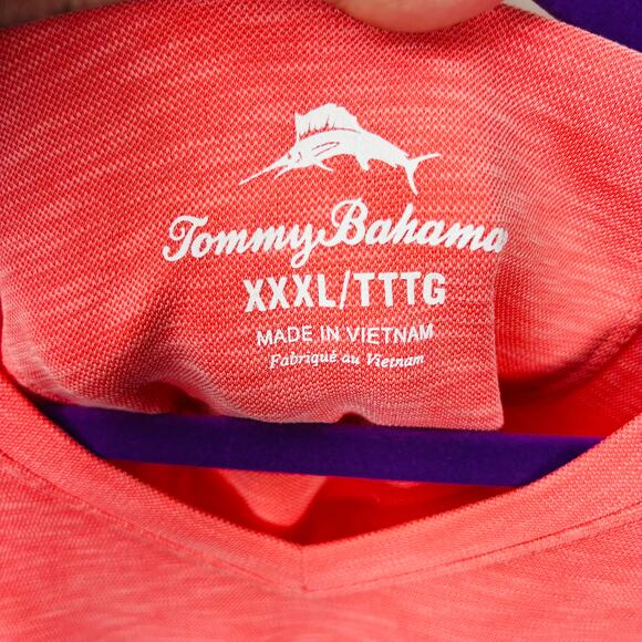 Men’s Tommy Bahama Long Sleeve Paradiso Vee Bright Coral XXXL 0298 - Picture 7 of 7